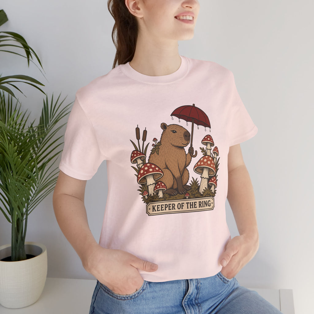Mushroom Keeper Capybara T-Shirt
