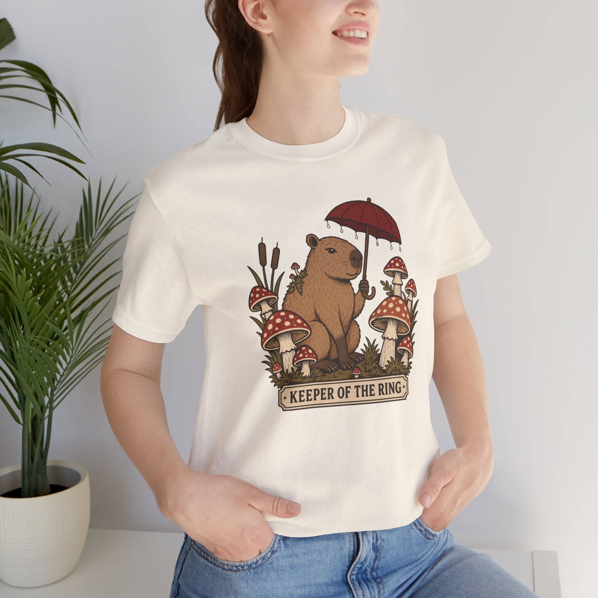 Mushroom Keeper Capybara T-Shirt