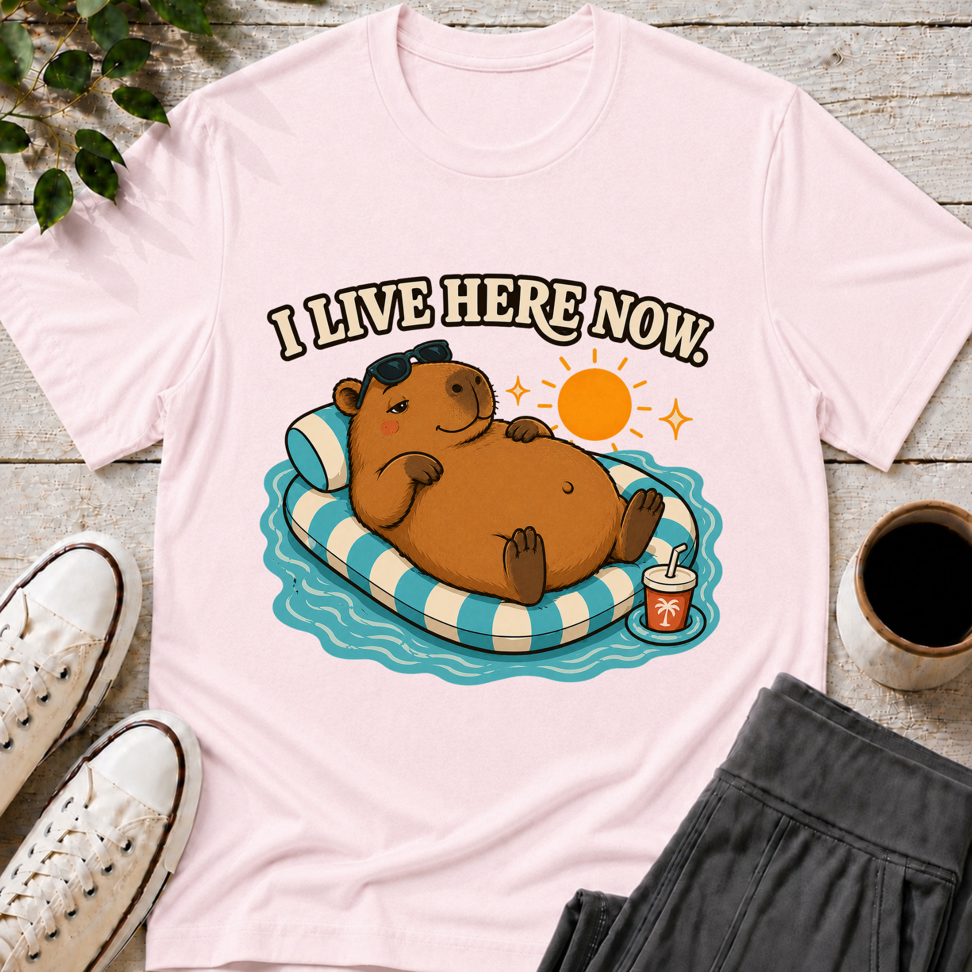 I Live Here Now Capybara T-Shirt